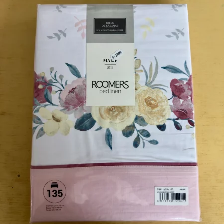 Juego de sabana 135// flores en rosa