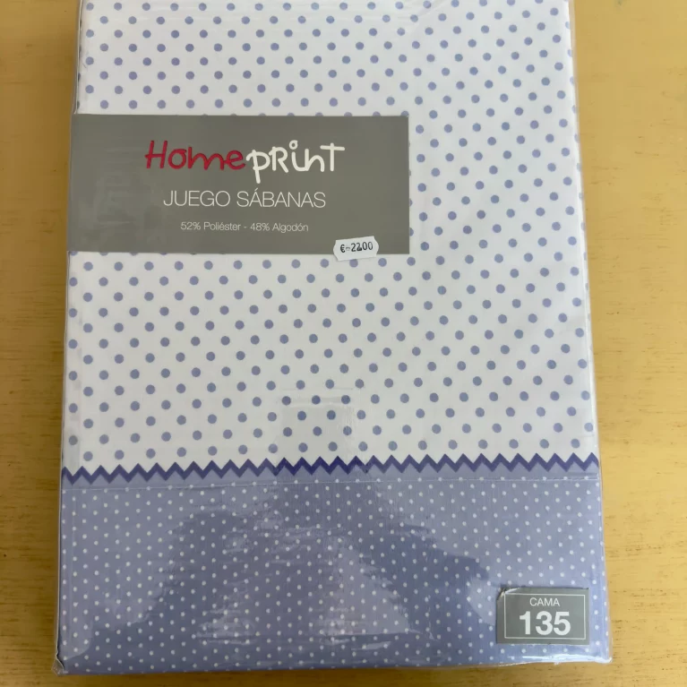 JUEGO SABANA 135- SABANAS LUNARES AZULES
