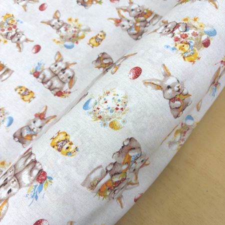 Loneta de conejos de pascua- cortina y tapicería