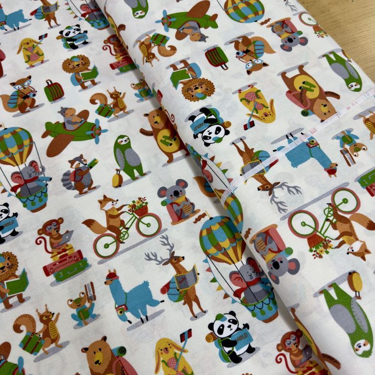 Tela infantil - dibujos de animales