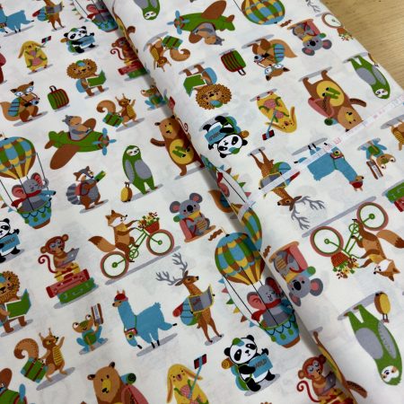 Tela infantil - dibujos de animales