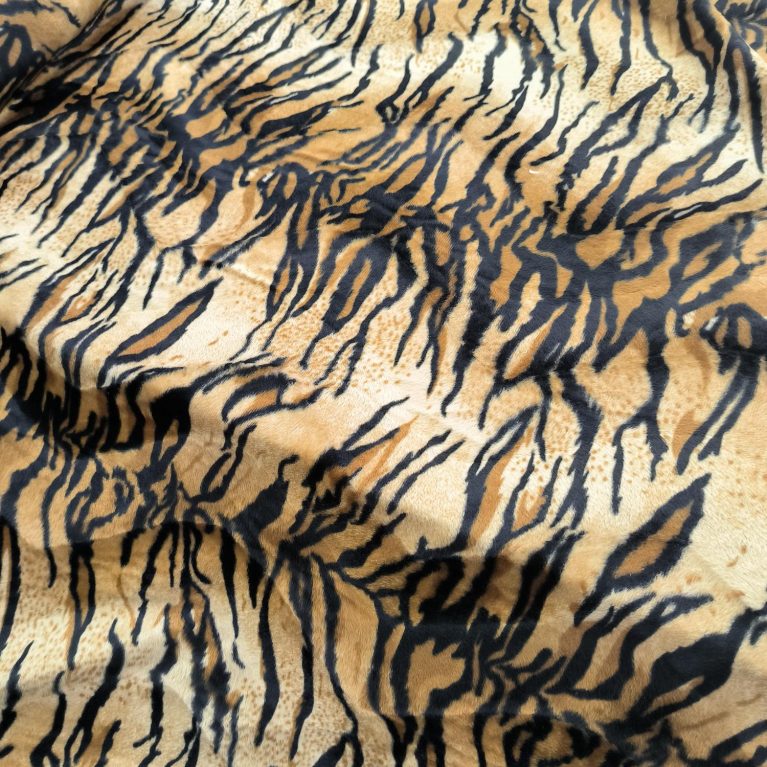 Tela Flocada Animal Print - tigre